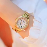 

BS Bee sister Ladies Wrist Watches Dress Gold Watch Women Crystal Diamond Watches Stainless Steel Silver Clock Women Gift