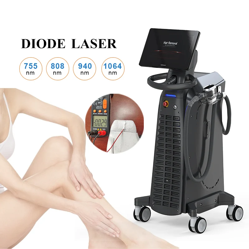 

Taibo 2000w 4 wavelengths 808nm diode laser depilation painless hair removal Big Spot size 12*36mm machine 808 diode laser