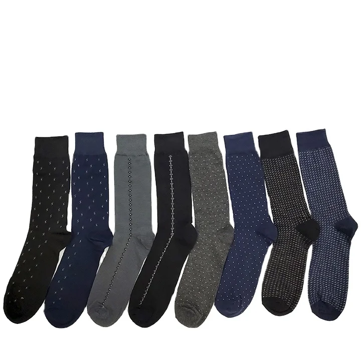 

Best Seller Classic Basic Patterns Cotton Colorful Business Meeting long Crew Mens Dress Socks, Custom color