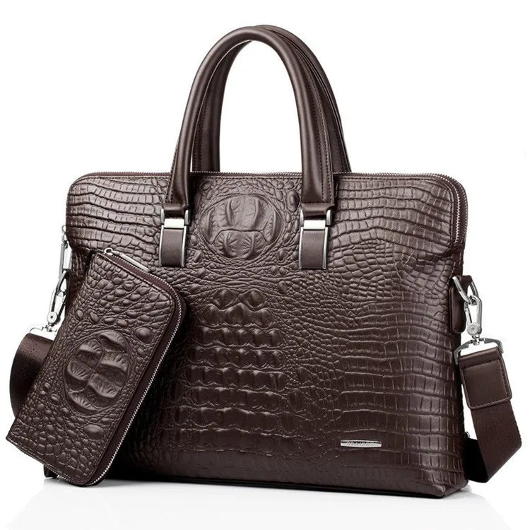 

Business Mens Alligator Pattern Briefcase Bag Casual Handbag Shoulder Bag, All colors in color available