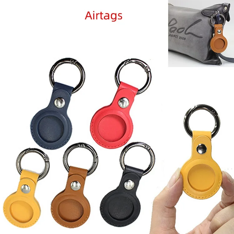 

for air tags Accessories protective case for Apple airtags smart leather keychain hang tags anti-lost keyring case airtags, Multi-color, can be customized