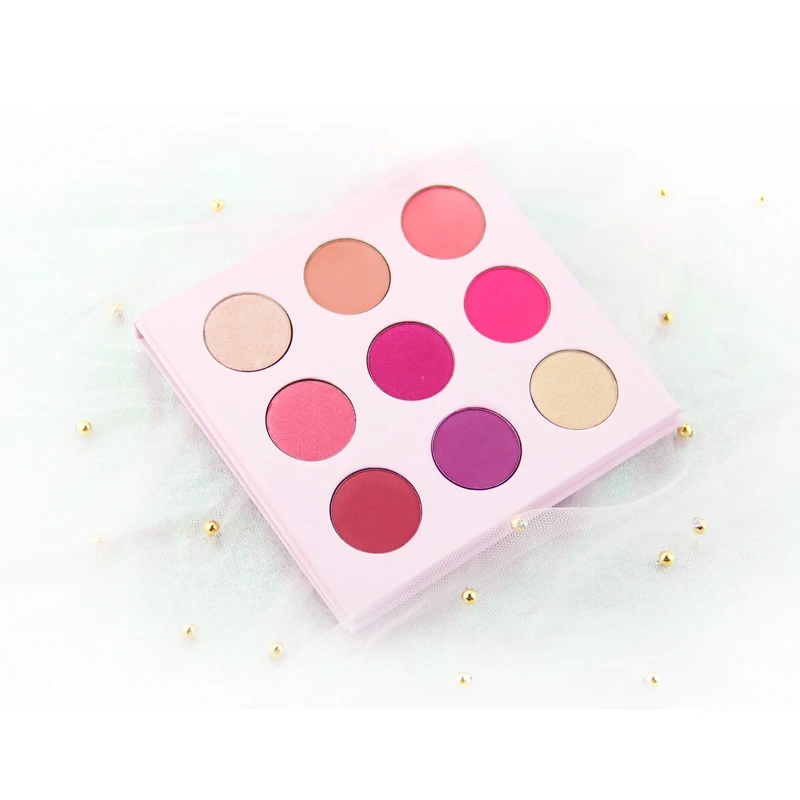 

Low MOQ bulk pink series custom logo eye shadow palette, 8 colors