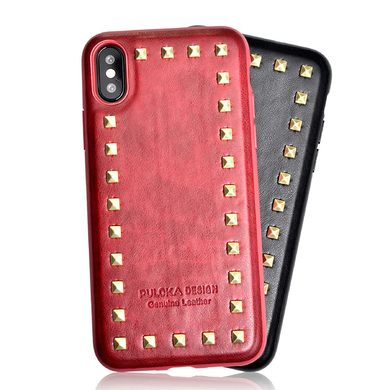 

PULOKA Custom OEM Leather Mobile Cell Phone Casing Shell Covers Cases For iPhone X Xs Max For Apple