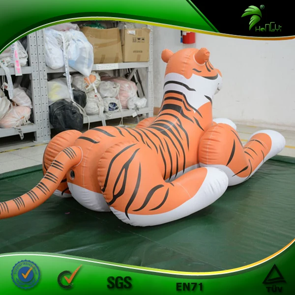 Bouncy Inflatable Tiger Ride On Inflatable Animal Pool Toy Hongyi