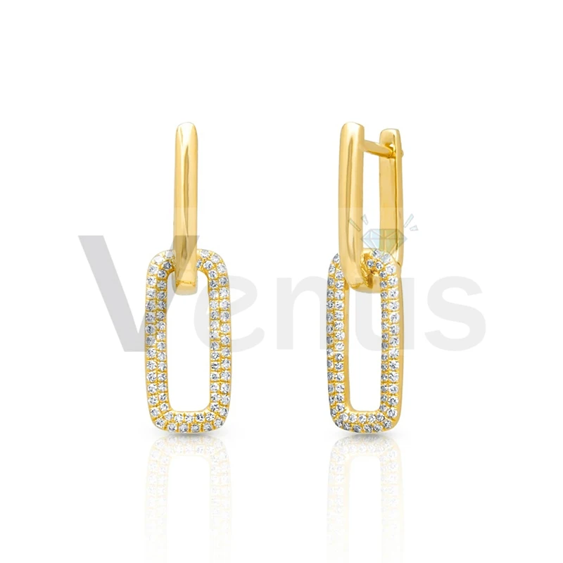 

VENUS designer Nickel Free 925 silver Fashion Jewelry Stud Earrings For Women Brincos Statement chain earring