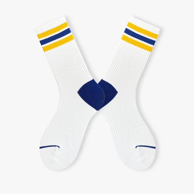 Good Quality Custom logo Fashion Men's Summer Bright Color rainbow Straps Crew Socks Young Boys Trendy Cotton Anti-odor Socks
