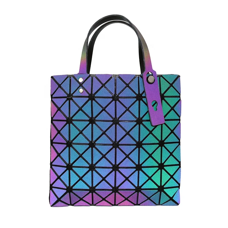 

Geometric Luminous Bag Mini Geometric Tote Bag Luminous Geometric Reflective Bag, Triangle