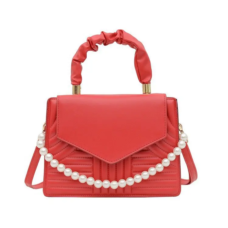 

2021 New Pearl chain fashion handbag hot selling handbags for women, 4 colors