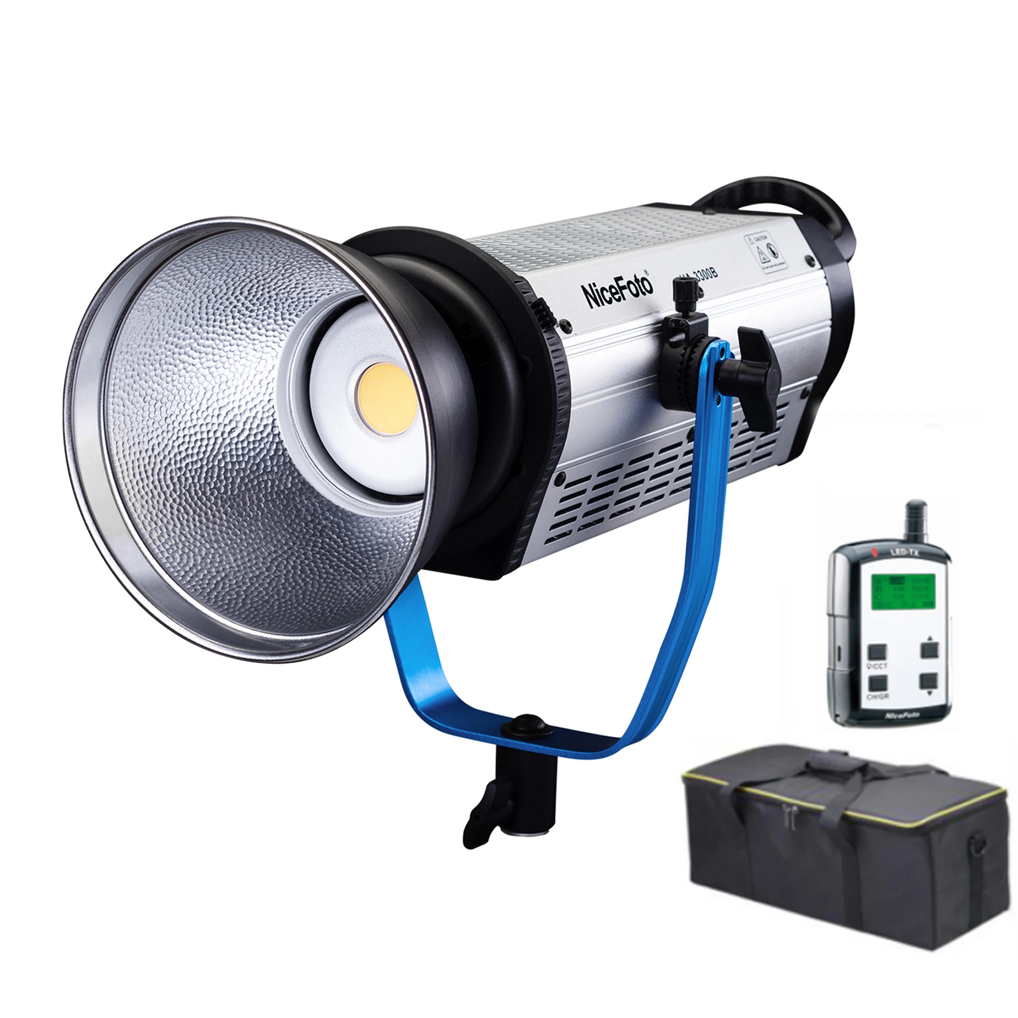 NiceFoto HA-3300B 330W COB LED Video Light 5500 Daylight 65200lux@1m Bowens Mount,CRI&TLCI96 with 2.4G 16 Channels