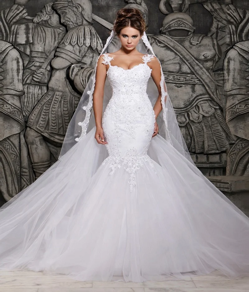 

Mermaid Wedding Dresses Long Sleeve Cut-out Back Bridal Gown