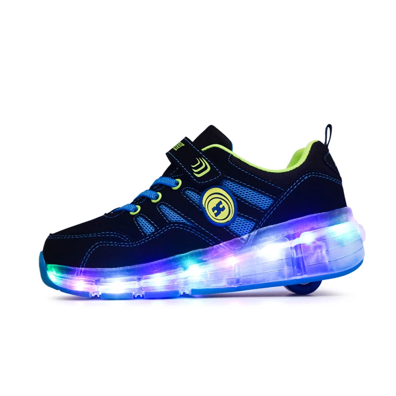 

LED Lighting Retractable Wheel Roller Shoes For Kids, Pink / blue