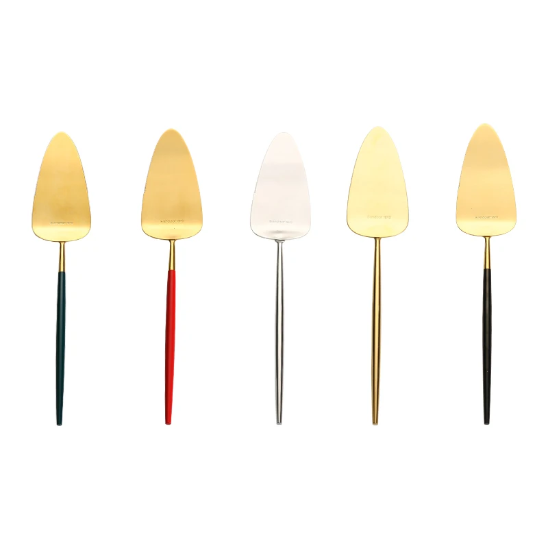 

New fashionable design long shank cake shovel 304 stainless steel pizza shovel cake knife, Customized color