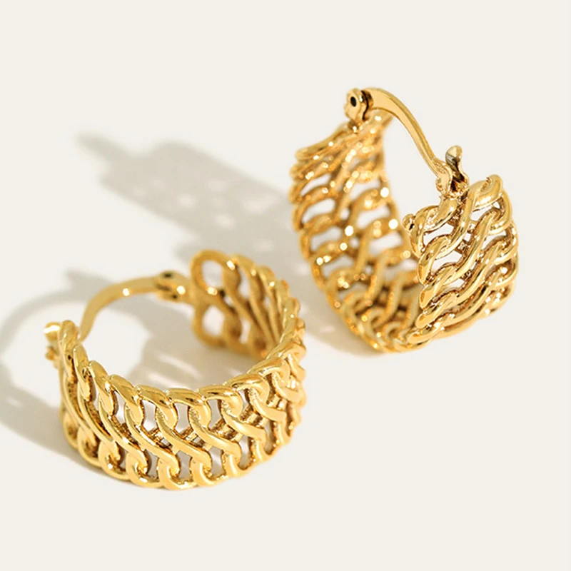 

Orichalum plating hollow design earrings bling hypoallergenic earrings