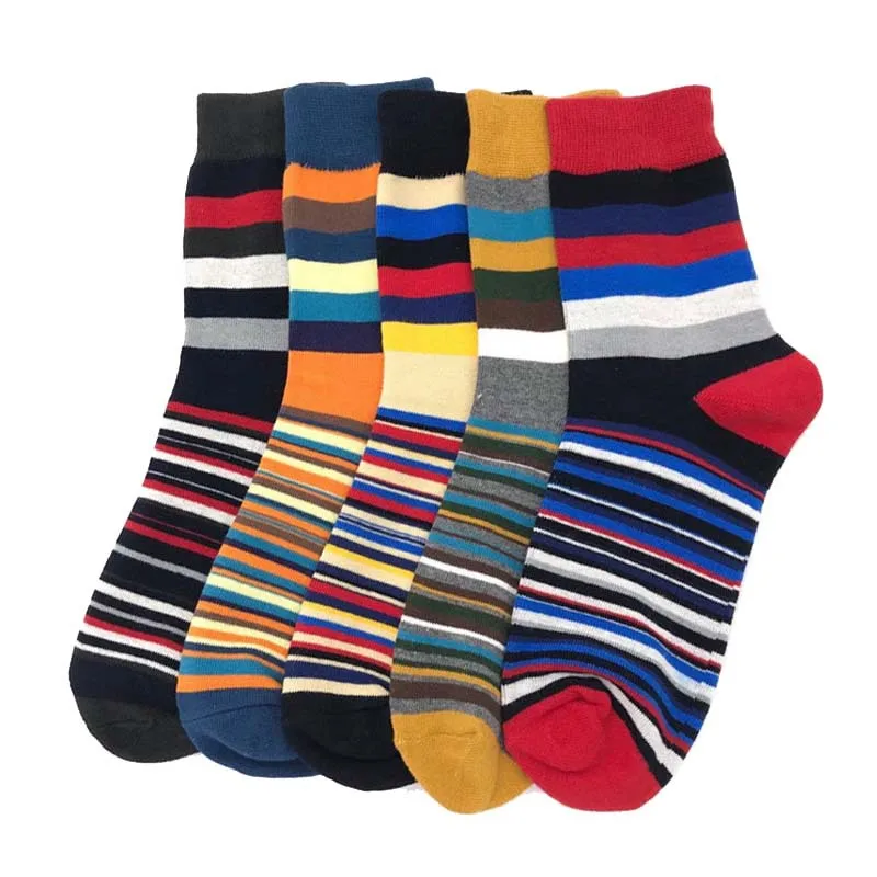 

Dress cheap happy colorful striped cotton socks men knit 100% mens socks bulk price