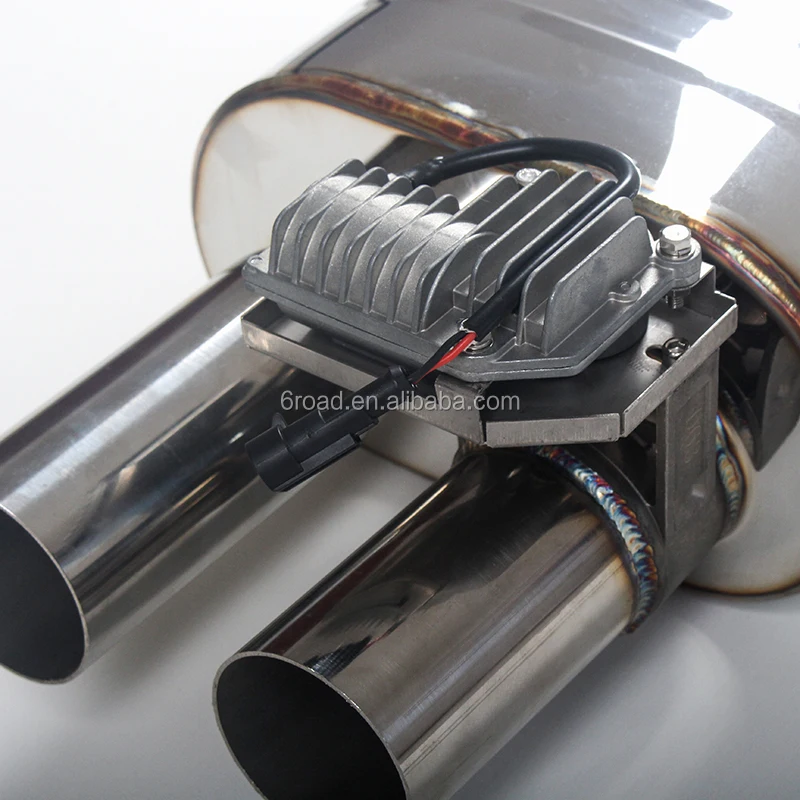 Universal Ss304 One Inlet Two Outlets Electric Exhaust Cutout Valve Muffler For Car End Pipe