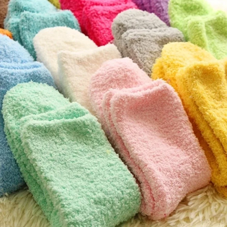 

Women Cozy Cashmere Socks Winter Warm Sleep Bed Socks Floor Home Fluffy Socks Coral velvet Feet Warmer Christmas gift meias, Black, pink, white, blue, khaki