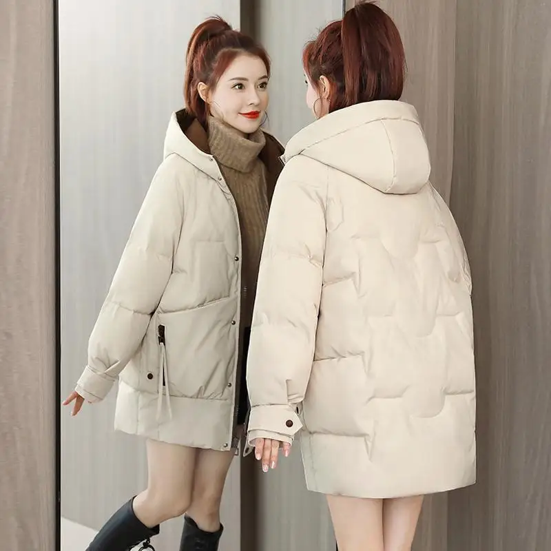 Winter New Women's Long New Loose Fashion Slim Down Cotton-padded  Jacket Cotton-padded Jacket