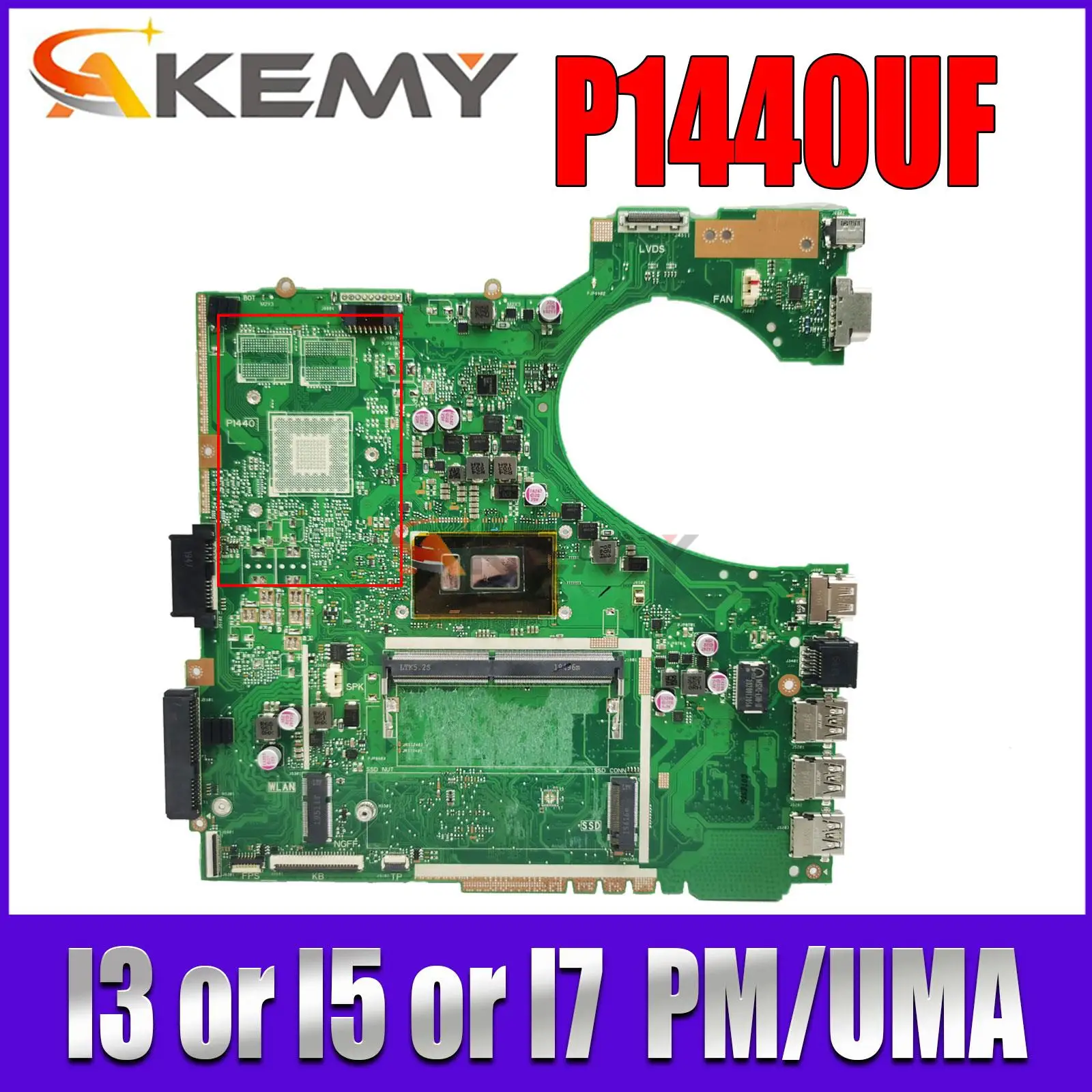 

Mainboard P1440 P1440U P1440UA P1440UF Laptop Motherboard I3 I5 I7 8th Gen 4GB-RAM 940MX/V2G MAIN BOARD