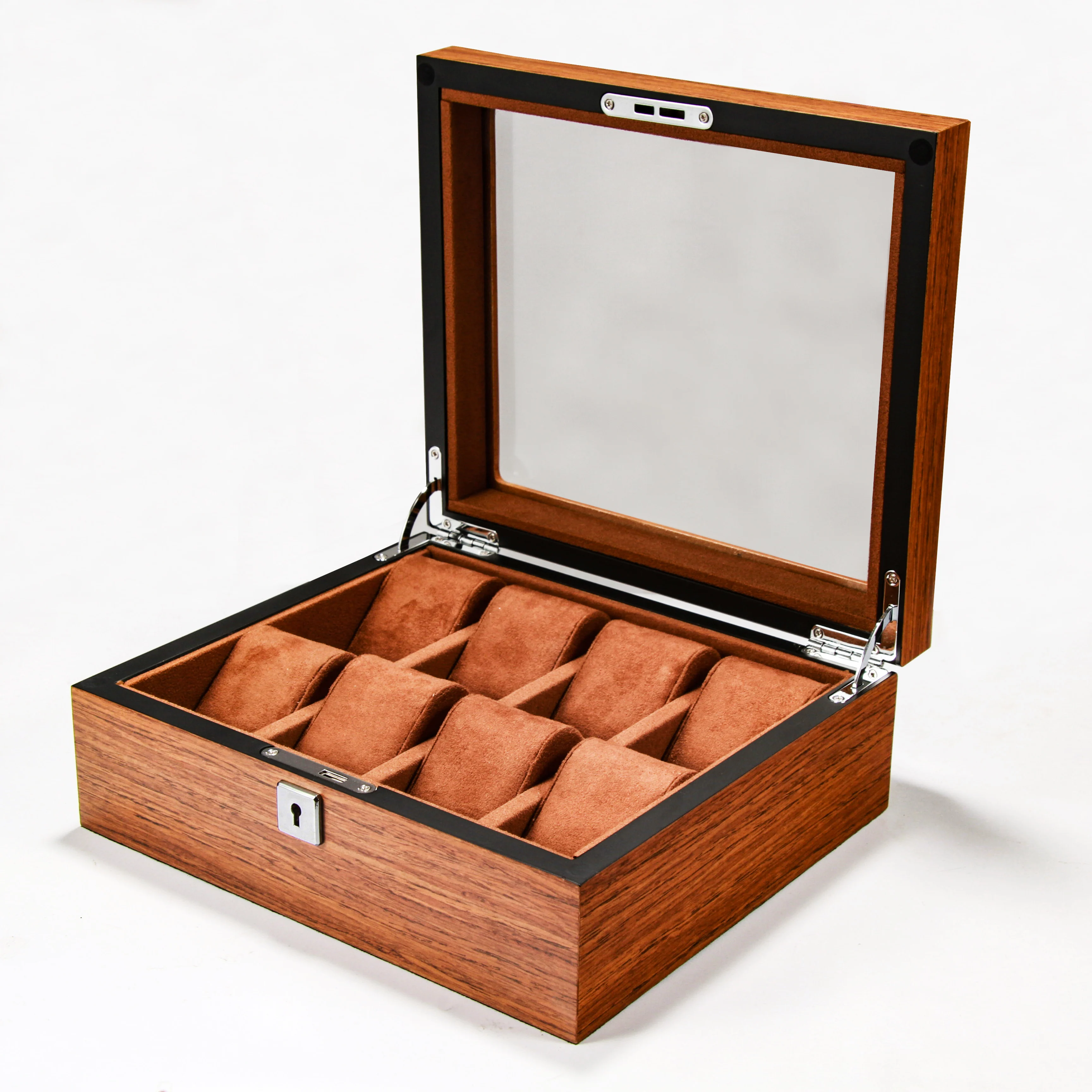 

Wholesale 5/6/8/10/12 Slot Wooden Watch Showcase Storage Box Watch Display Case