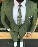 

Green Men Suits Slim Fit Tuxedo Wedding Suits For Men Custom Made 3 Pieces Business Blazers