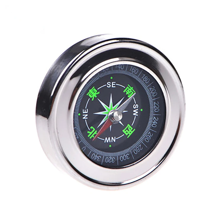 

Stainless steel metal compass design handheld compass navigation survival tool compass, As picture