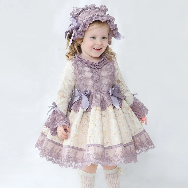 

Spanish Style Pretty Lace Little Girls Party Dress Spring Two Piece Set Dresses 2022