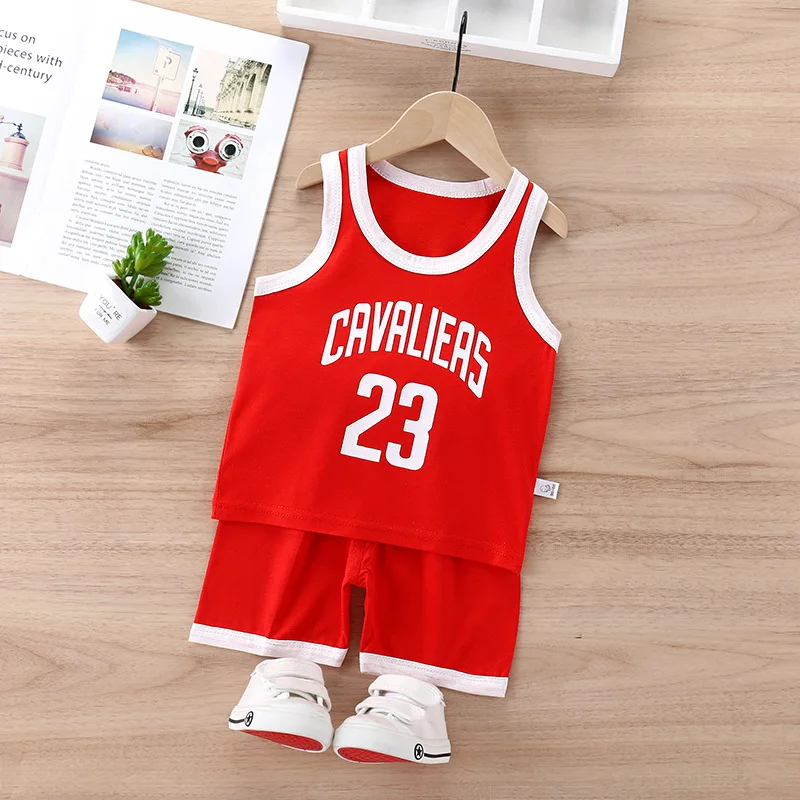 

2 pcs summer vest sets China manufacturer factory price fashion popular kids clothing t shirt