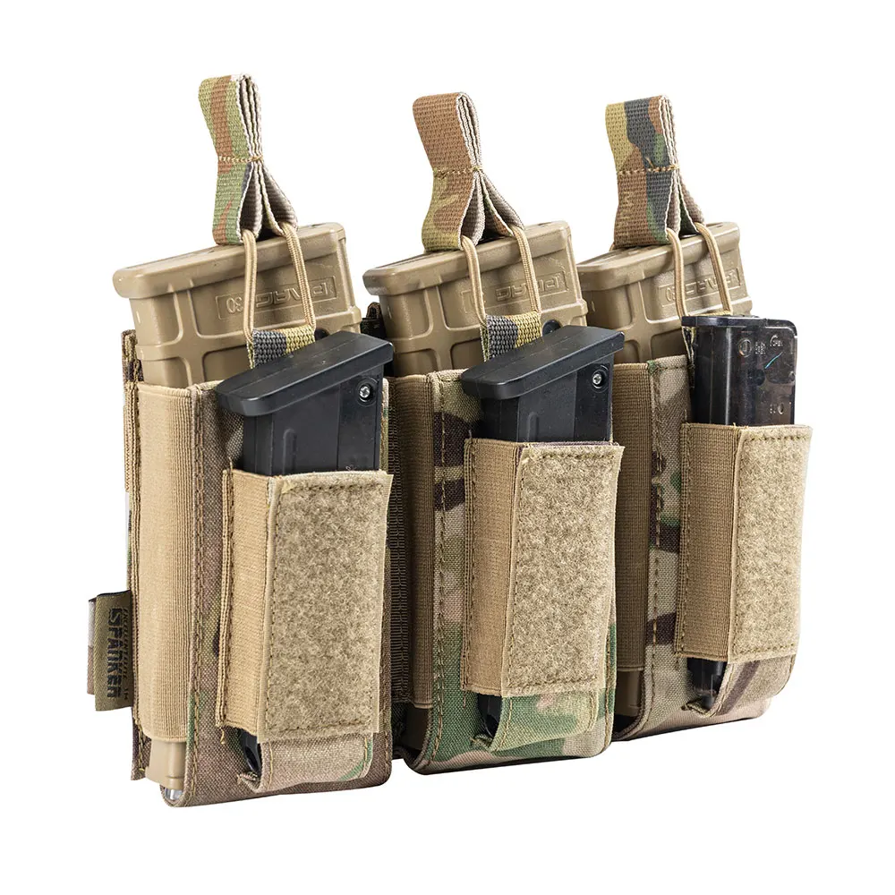 

Multicam Cordura Double-Stack triple Pistol AK47 AR 5.56mm tactical magazine pouch, Mc mcb