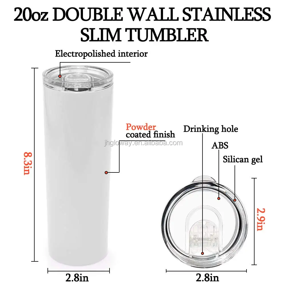 Wholesale Color 20 Oz Stainless Steel Wedding Skinny Tumblersdouble Wall Straw Tumbler 