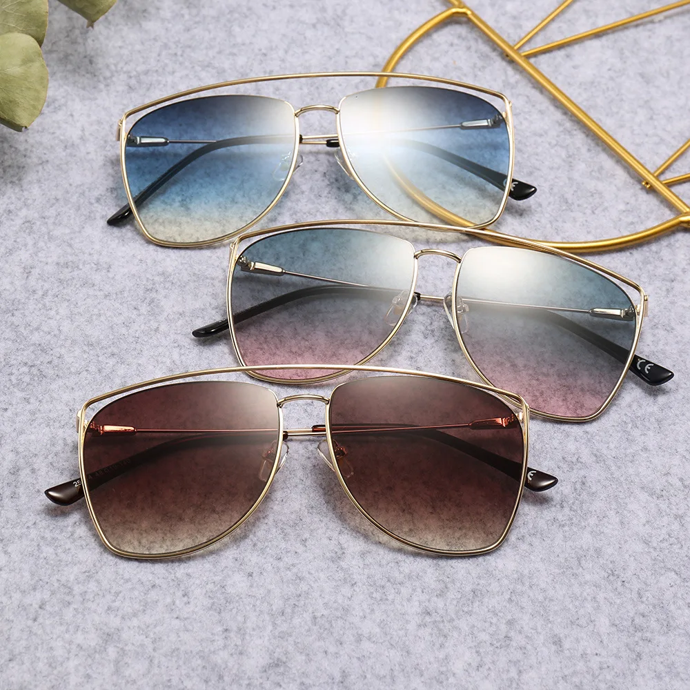 

SKYWAY New Design Gradient Lens Metal Sun Glasses Women Fashion Shades UV400 Sunglasses