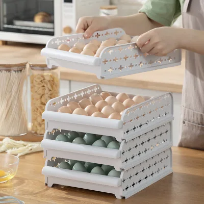 

Superimposed egg box Multi-layer refrigerator drawer storage box Egg storage rack rack Removable storage box