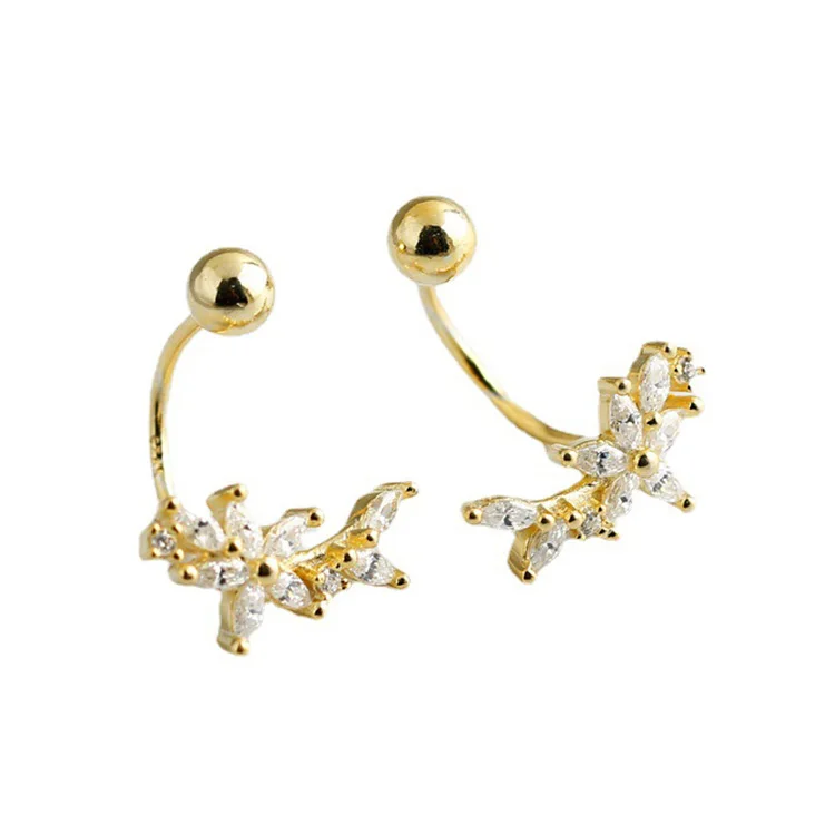 

Korean gold plated jewerly bars set rectangle cuff earring
