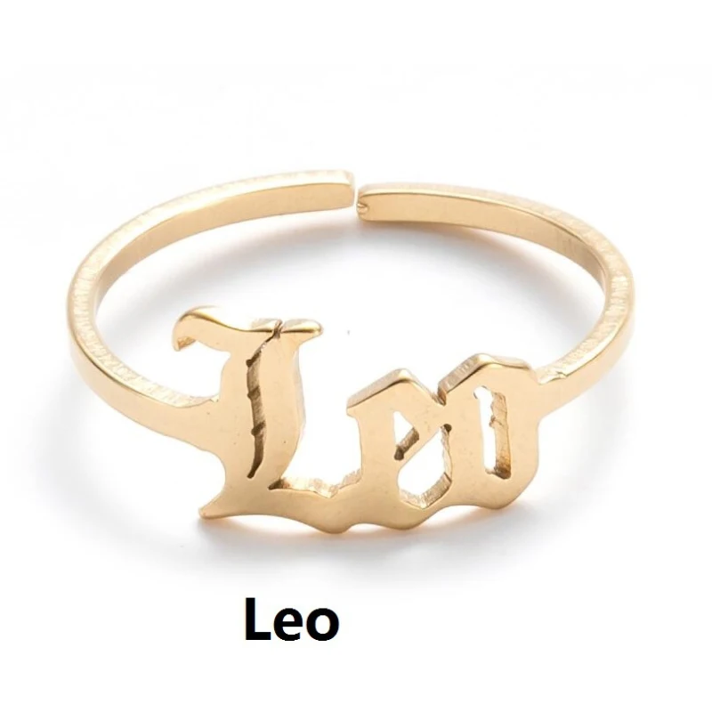 

Hot Sale Gold Plated Stainless Steel Astrology Adjustable Open Finger Ring