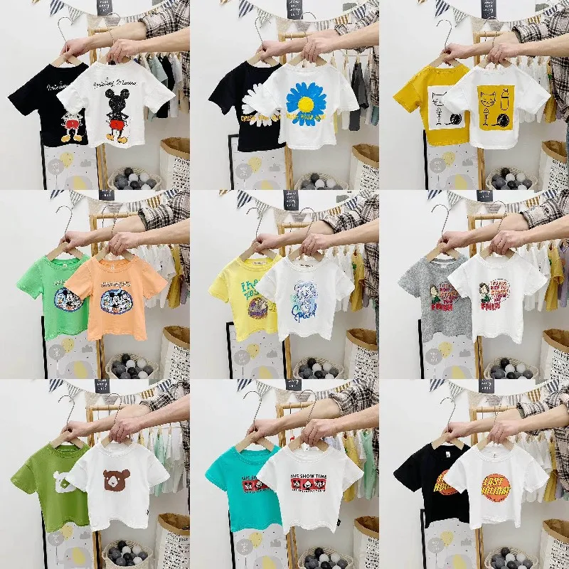 

China Manufacturer Wholesale Summer Kid Clothes 100% Cotton Short Sleeve Baby Boy's T-Shirts Children, Mixed colors