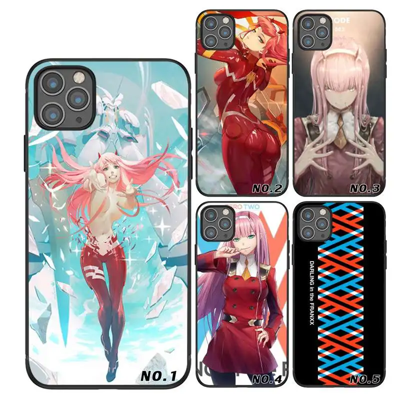 

Anime Darling in the FranXX Black TPU Printed Mobile Phone Case for iPhone 12 11 11Pro 11Pro Max Case