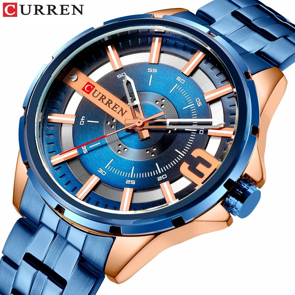 

CURREN 8333 Relogio Men Watches Fashion Blue Man Watch Luxury Brand Waterproof Quartz Analog Wrist Watch Men Reloj Hombre