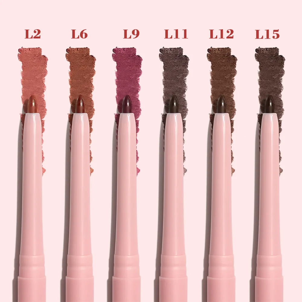 Free Sample Wholesale Custom Highly Tinted Retractable Lipliner Soft Waterproof Long Lasting Lip Liner for Mouth Shaping