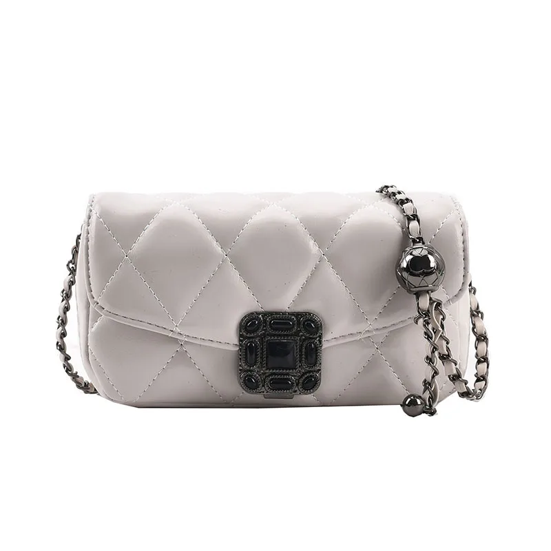 

2021 Trendy Solid Leather Womens Chain Hand Bags and Purses Ladies Small Shoulder Messenger Classic PU Bag