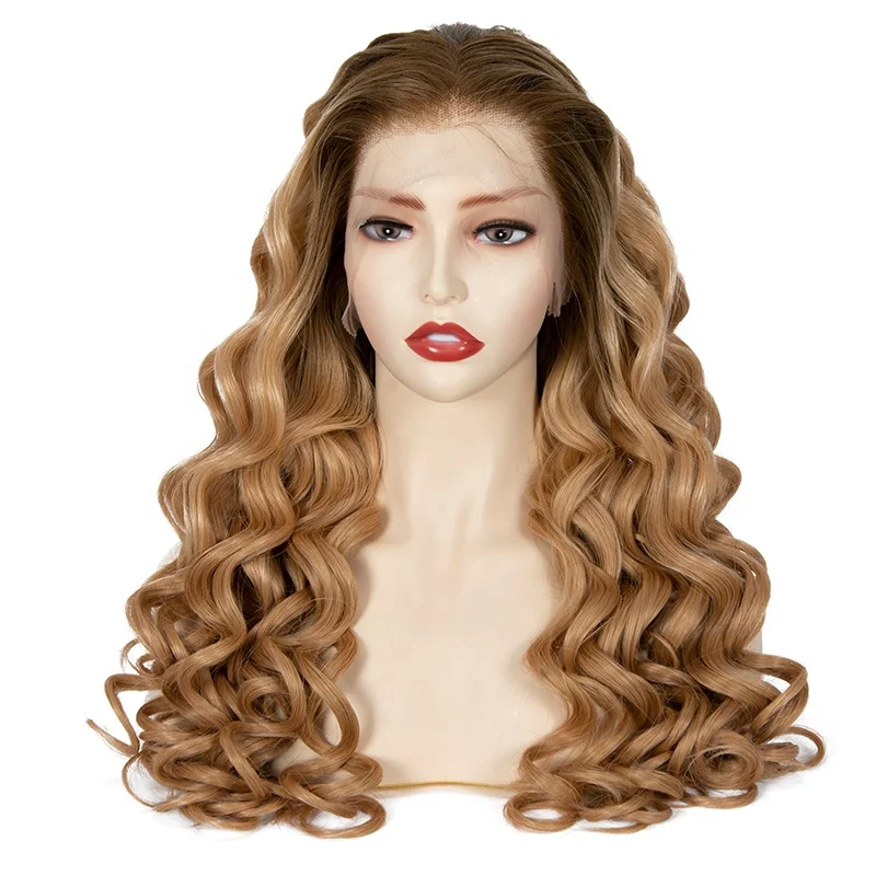 

Wholesale double drawn unprocessed hd lace wigs ombre brown color human hair wig with baby hair for black women