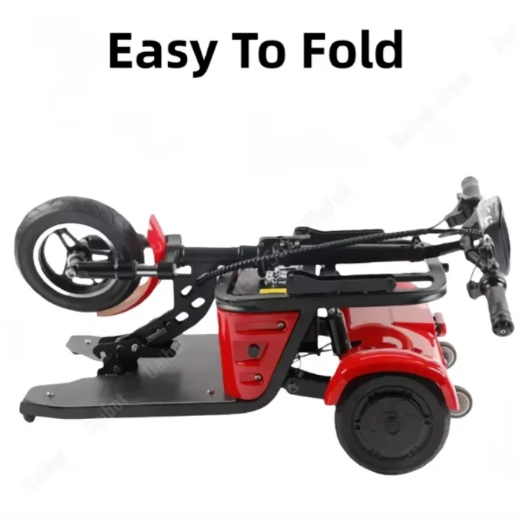 250W*2 36V Lightweight Foldable Mobility Scooter Electric Tricycle for Elderly Removable Battery Dual Motor 35-40km Range