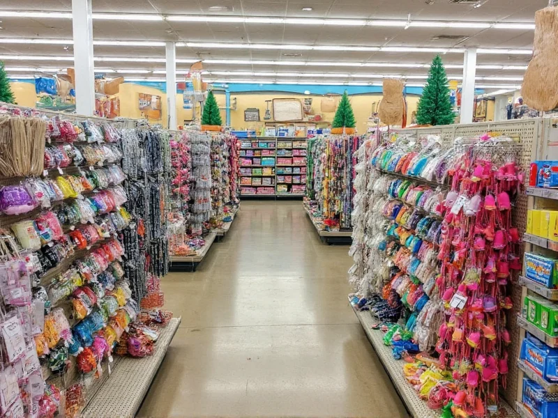 Colorful craft aisles with beach-themed seasonal section highlighted