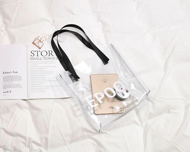 

Transparent shopping Shoulder bag Female Handbag, Plastic PVC Eco-friendly Bag Waterproof, Customized