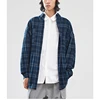 wholesale custom private label fashion men casual oversized long sleeve plaid button down shirt