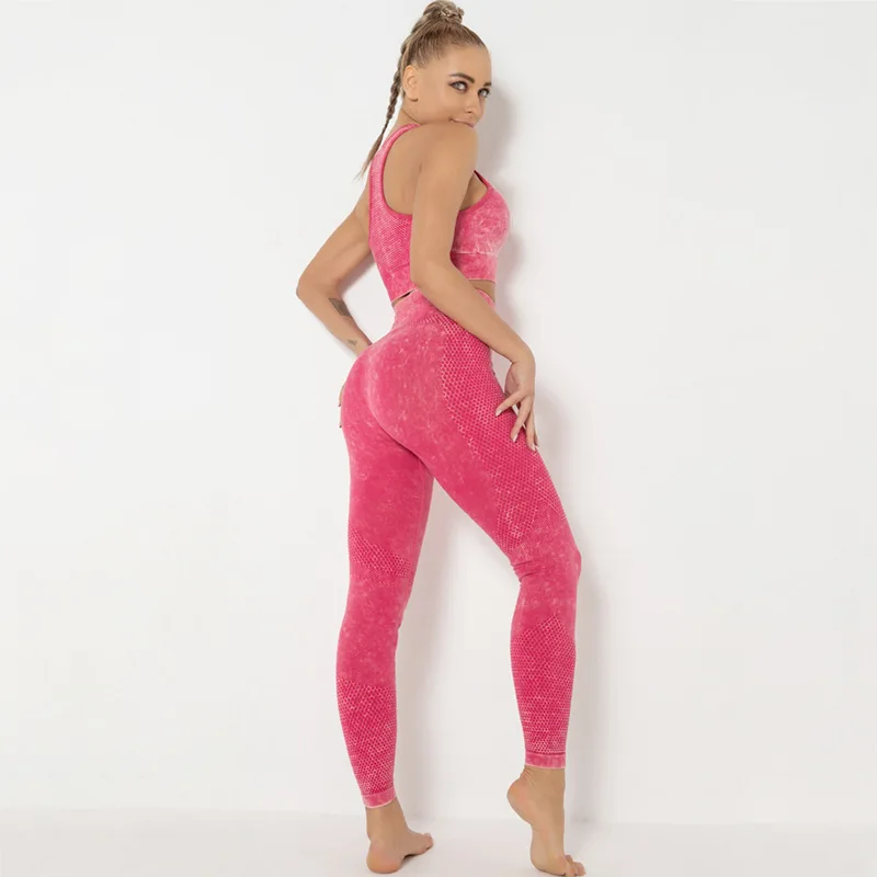 

Women Sports Bra Set Women Sports Wear 2 Pieces Of Fitness Wear Workout Seamless Beehive Yoga Wear Suit