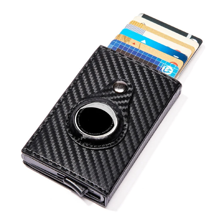 

Mherder rfid wallet card holder wallets leather men carbon fiber wallet with airtag case, Accept customized