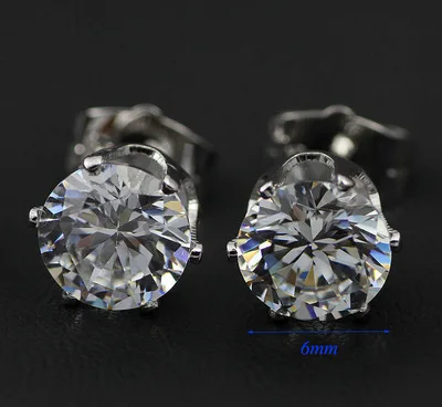

Fashion Design Simple Women's Stainless Steel Cubit Zirconia Stud Earrings