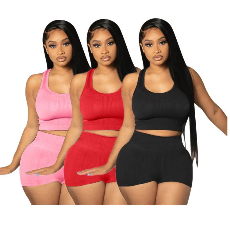 

WRSN-7106 Summer Women's Source Fashion Sexy Hanging Vest Shorts Set