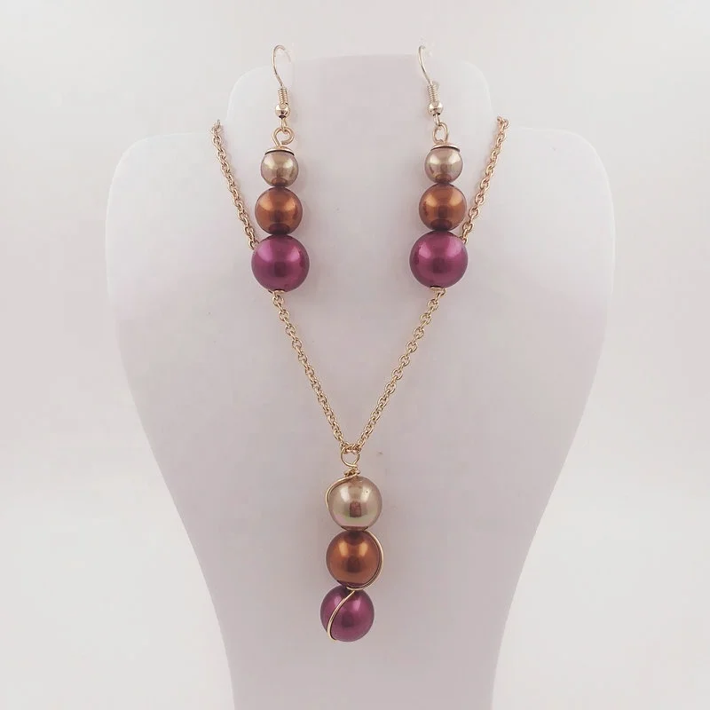 

JX126 jewelry set with shell pearl earring custom color Hawaii jewelry wholesale for women and girls