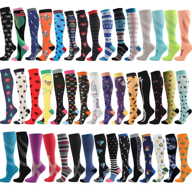 

Wholesale Knee High Long Cycling Socks 20-30 mmhg Medical Stocking for Running Socks Nurse Compression Sock