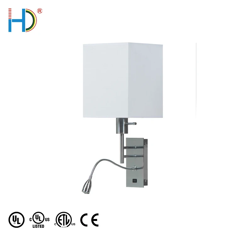 Zhongshan White Color Shade Modern Style Polished Chrome Wall Lamp